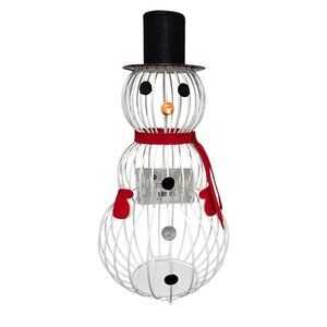 New View Snowman Tabletop Wine Cork Metal Wire Candle White Holder Decor